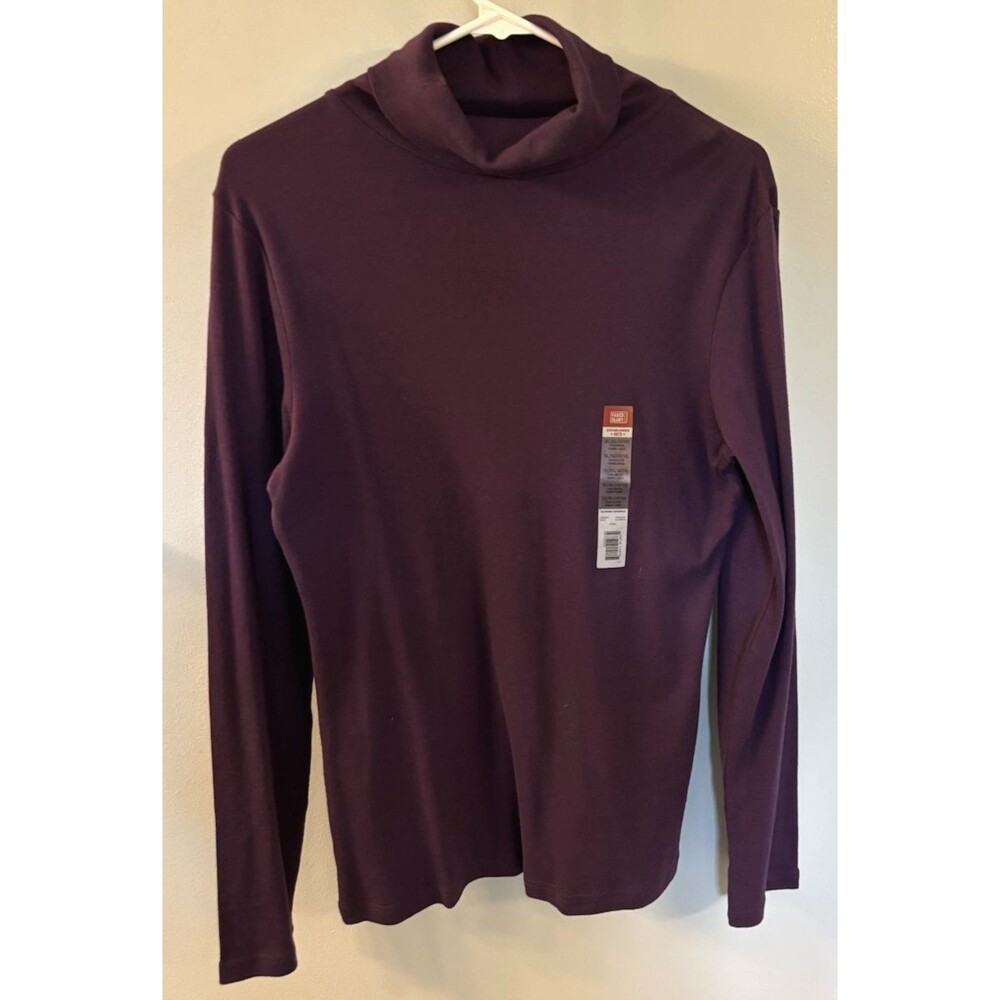 NWT Faded Glory Purple Turtleneck Top Size XL